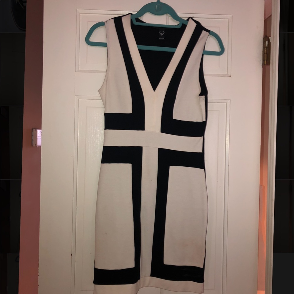 black and white dress